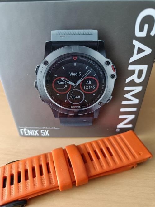 Garmin 5X Sapphire, Sieraden, Tassen en Uiterlijk, Sporthorloges, Zo goed als nieuw, Android, Zwart, Afstand, Calorieverbanding