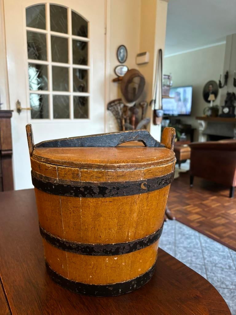 Hollandse Volkskunst .. antiek orginele gekuipte butte, Antiek en Kunst, Ophalen of Verzenden