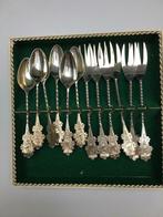 Zilveren theelepels(6) en gebaksvorkjes(6) model Hanekam, Ophalen of Verzenden, Zilver