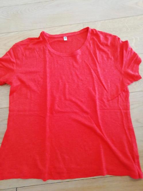 Linnen Hema shirt, maat M, Kleding | Dames, T-shirts, Zo goed als nieuw, Rood, Korte mouw, Ophalen of Verzenden