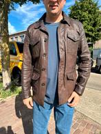 Bruine leren jas - Tommy Hilfiger - Maat L (52), Maat 52/54 (L), Bruin, Tommy Hilfiger, Nieuw