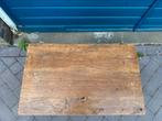 Massief eiken bijzettafeltje, Minder dan 45 cm, Gebruikt, Rechthoekig, Hout