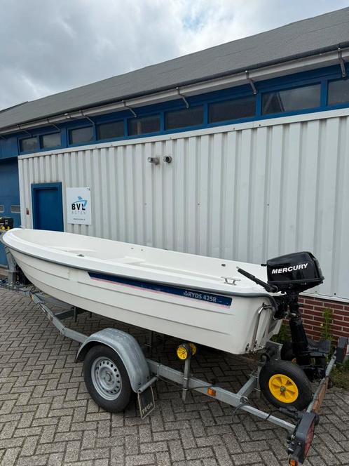 Sterke ryds 425R motorboot visboot 6 pk mercury 4takt, Watersport en Boten, Sloepen, Gebruikt, Tot 10 pk, 3 tot 6 meter, Buitenboordmotor