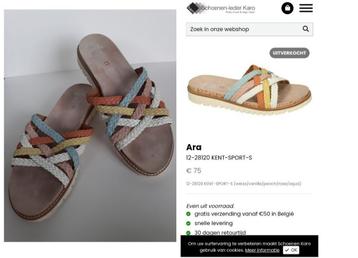 Prachtige leren Ara slippers 42 beschikbaar voor biedingen