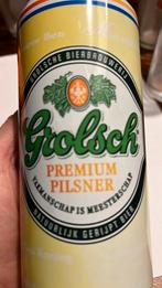 Grolsch bier blik met Wilhelmus er op koningshuis, Ophalen of Verzenden, Zo goed als nieuw, Grolsch
