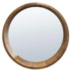 SPIEGEL ROND CONISCH DONKER HOUT 120CM, Huis en Inrichting, Ophalen, Nieuw, Rond