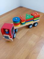 Houten vrachtwagen met oplegger, Kinderen en Baby's, Speelgoed | Speelgoedvoertuigen, Gebruikt, Ophalen