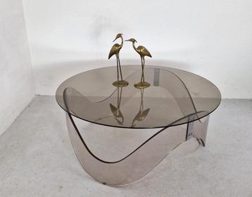 Space Age salontafel van perspex en glas beschikbaar voor biedingen