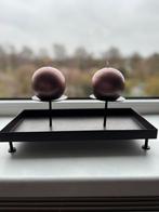 Kaarsenstandaard, donker bruin metaal, met 4 kaarsen, Huis en Inrichting, Woonaccessoires | Kandelaars en Kaarsen, Ophalen of Verzenden