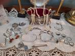 sieradendoos met lot zilveren sieraden 26 stuks, Overige typen, Ophalen of Verzenden, Zilver