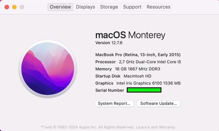 MacBook Pro (early 2015), 16GB Ram, 256GB SSD, Computers en Software, Apple Macbooks, Zo goed als nieuw, MacBook Pro, 13 inch