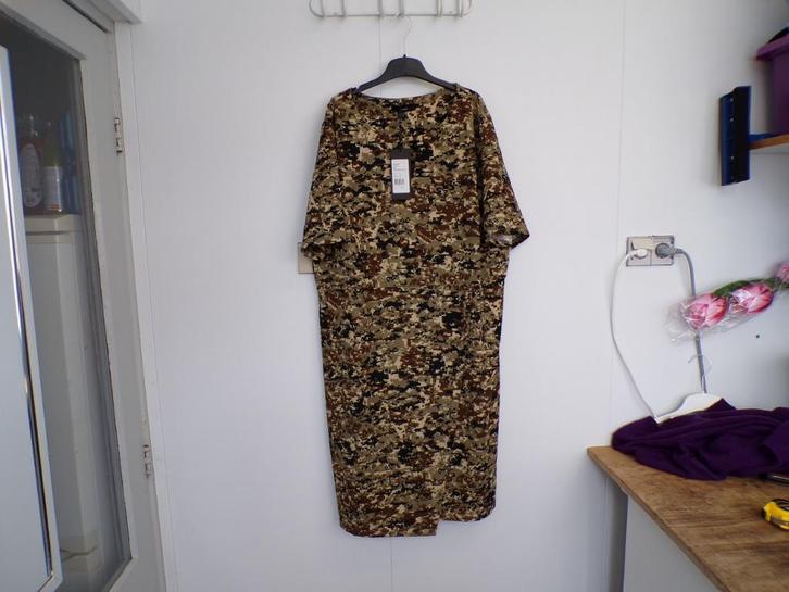 Jurk X-Two bruin/groen/l.beige/zwart maat 52 nieuw!, Kleding | Dames, Grote Maten, Nieuw, Jurk, Roze, Verzenden