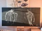Schilderij, zwart wit, Antiek en Kunst, Ophalen of Verzenden