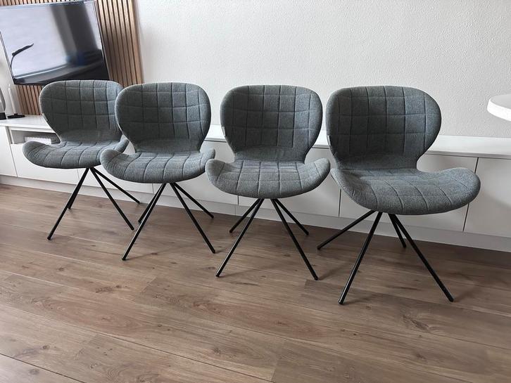 4x Zuiver OMG stoel ~ grijs, Huis en Inrichting, Stoelen, Zo goed als nieuw, Grijs, Ophalen