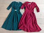 Vintage chic ruby swing burgundy en emerald maat 8, Kleding | Dames, Jurken, Gedragen, Maat 34 (XS) of kleiner, Ophalen of Verzenden