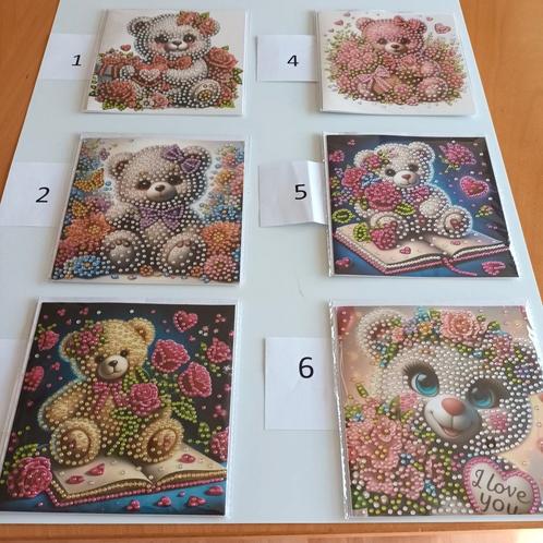Diamond painting kaart Serie beertjes, Hobby en Vrije tijd, Kaarten | Zelfgemaakt, Nieuw, Ophalen