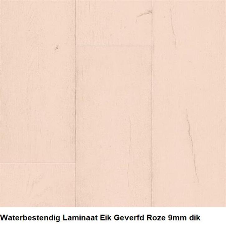 Waterbestendig Laminaat Eik Geverfd Roze 9mm dik, Huis en Inrichting, Stoffering | Vloerbedekking, Nieuw, Laminaat, Overige kleuren