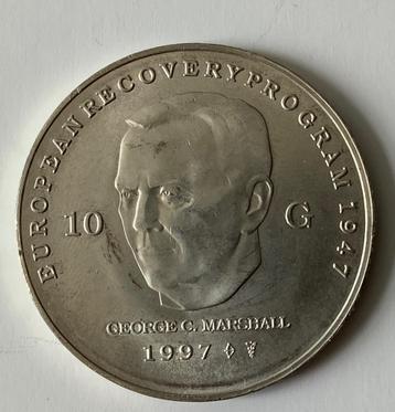 Mooie Marshall herdenkingsmunt 10 gulden zilver 1997 Beatrix beschikbaar voor biedingen