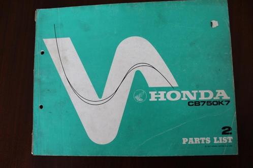 Honda CB750 K7 1977 SOHC motorcycle parts list CB 750, Motoren, Handleidingen en Instructieboekjes, Honda, Ophalen of Verzenden