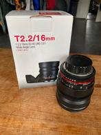 Samyang T2.2/16mm Cine Lens, Ophalen of Verzenden, Zo goed als nieuw, Groothoeklens
