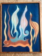 Pastel vogels door To van Noort, Antiek en Kunst, Kunst | Schilderijen | Abstract, Ophalen of Verzenden