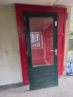 Tuindeur met glas en sloten, Doe-het-zelf en Verbouw, Deuren en Horren, Ophalen, Gebruikt, 80 tot 100 cm, Buitendeur