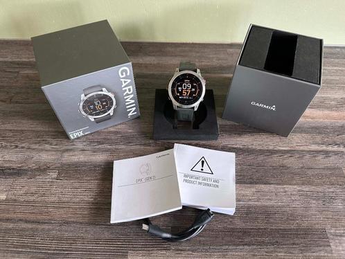 25088 Garmin Epix Gen2 met garantie, Sieraden, Tassen en Uiterlijk, Sporthorloges, Zo goed als nieuw, Zilver, Afstand, Calorieverbanding