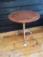 Mooie terrastafel tuintafel teak hout vintage meubel, Tuin en Terras, Ophalen, Zo goed als nieuw, Rond, Aluminium