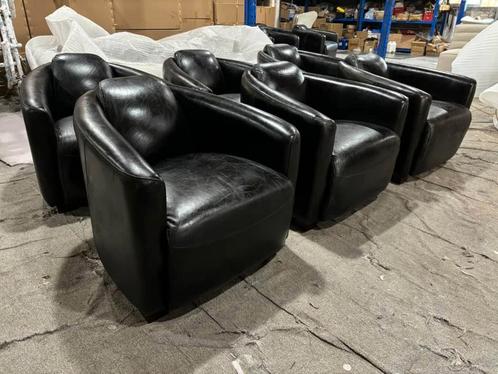 Nieuwe industriële Aviator fauteuils zwart en cognac!!!!!!!, Huis en Inrichting, Fauteuils, Nieuw, Leer, Ophalen of Verzenden