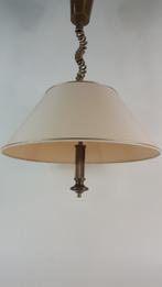 Retro hanglamp, stoffen kap, brons metalen frame. S6, Huis en Inrichting, Lampen | Hanglampen, Tweedehands verkoop, Tweedehands verkoop