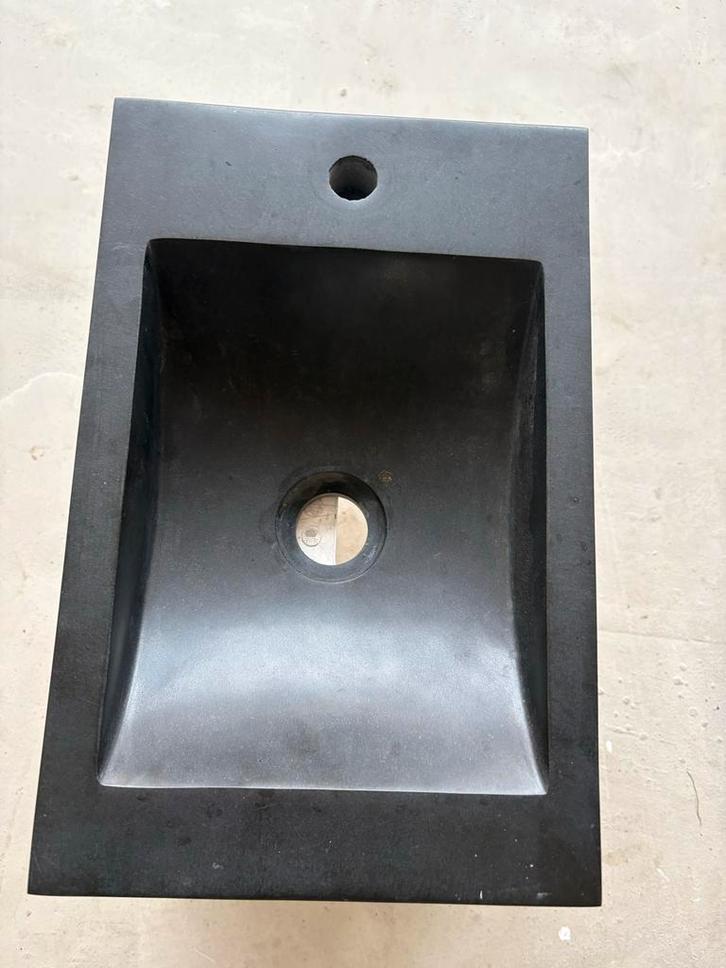 Hardstenen Fonteintje - Diep Grijs, Doe-het-zelf en Verbouw, Sanitair, Nieuw, Wastafel, Steen, Ophalen
