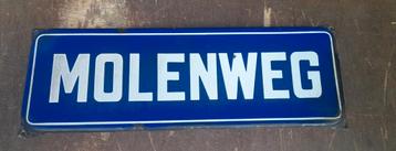 Vintage Emaille straatnaambord Molenweg beschikbaar voor biedingen