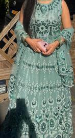 Zee groene bollywood jurk, Kleding | Dames, Gelegenheidskleding, Ophalen, Zo goed als nieuw, Groen, Galajurk