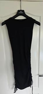 Zwart rib jurkje met veter - S/M - Nieuw, Ophalen of Verzenden, Nieuw, Zwart, Boven de knie