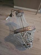 Kroonluchter kristal messing, Huis en Inrichting, Lampen | Kroonluchters, Ophalen, Gebruikt, Glas