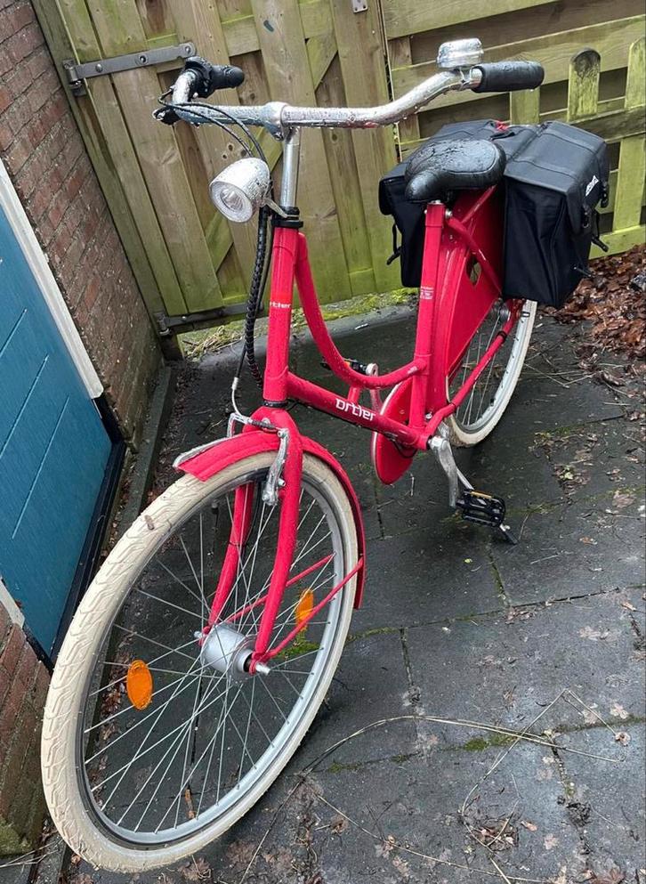 Ortler Van Dyck Candy Omafiets - 55cm - 3V - Rood, Fietsen en Brommers, Fietsen | Dames | Omafietsen, Zo goed als nieuw, 53 tot 56 cm