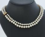 Zoetwater parel ketting dames 14k gouden fraai slot 85cm, Ophalen of Verzenden, Goud, Ketting, Met edelsteen