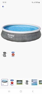 Bestway fastset zwembad 396x84 incl grote pomp, Ophalen, Zo goed als nieuw, 200 tot 300 cm, 80 tot 120 cm