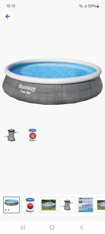 Bestway fastset zwembad 396x84 incl grote pomp beschikbaar voor biedingen