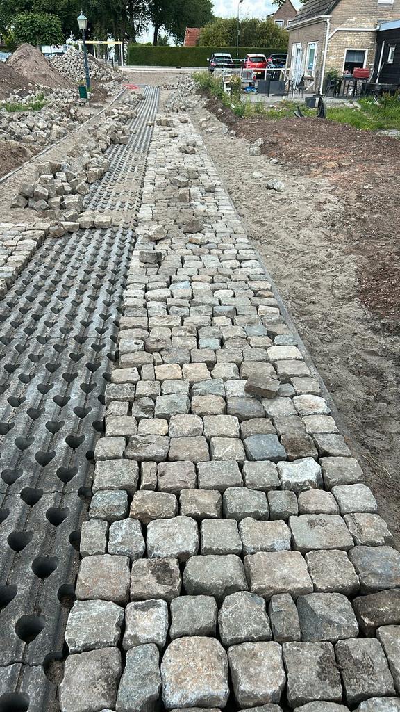 Kinderkopjes kasseien porfier keien boerenmix, Tuin en Terras, Tegels en Klinkers, Gebruikt, Overige typen, Natuursteen, 10 m² of meer