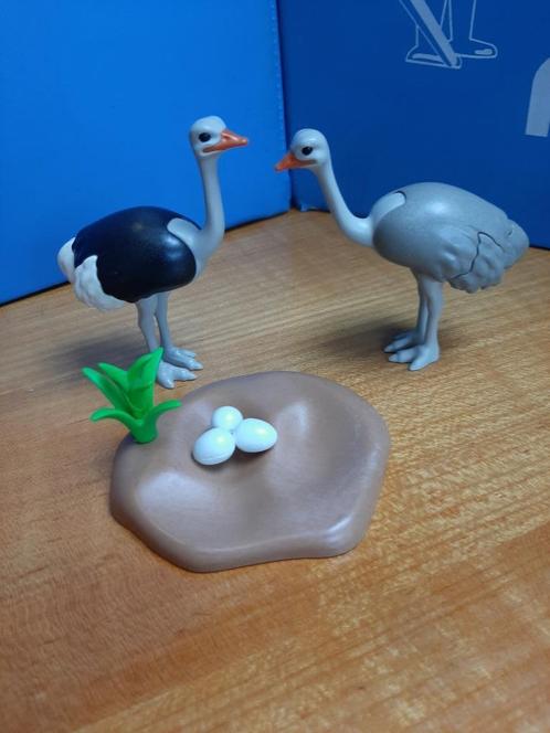 safari dierentuin 6646 struisvogels + nest eieren 100%, Kinderen en Baby's, Speelgoed | Playmobil, Zo goed als nieuw, Complete set