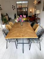 2x visgraat tafel met krijtbord | uniek ontwerp, Ophalen, 200 cm of meer, 50 tot 100 cm, Zo goed als nieuw