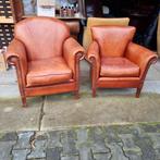 2 Chesterfield Bendic fauteuils cognac bruin + BEZORGING, Huis en Inrichting, Fauteuils, Gebruikt, Leer, Ophalen of Verzenden