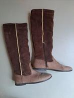 Bruine hoge leren/ suede leren laarzen, maat 38, Hoge laarzen, Bruin, Ophalen of Verzenden, Gedragen