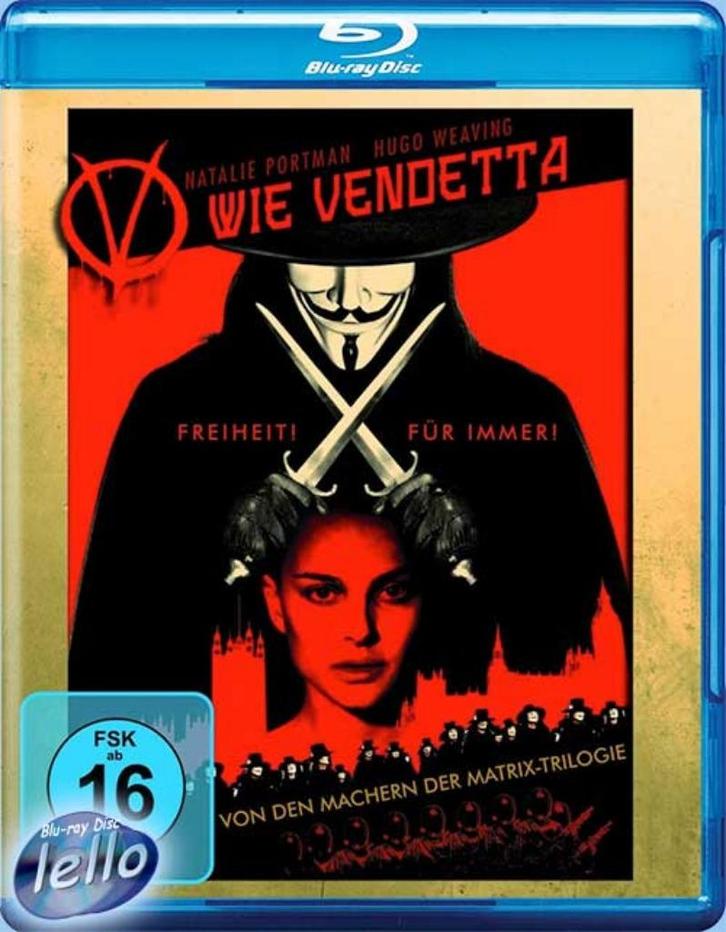 Blu-ray: V for Vendetta (2005 Natalie Portman) DE NLO, Cd's en Dvd's, Blu-ray, Nieuw in verpakking, Actie, Ophalen of Verzenden