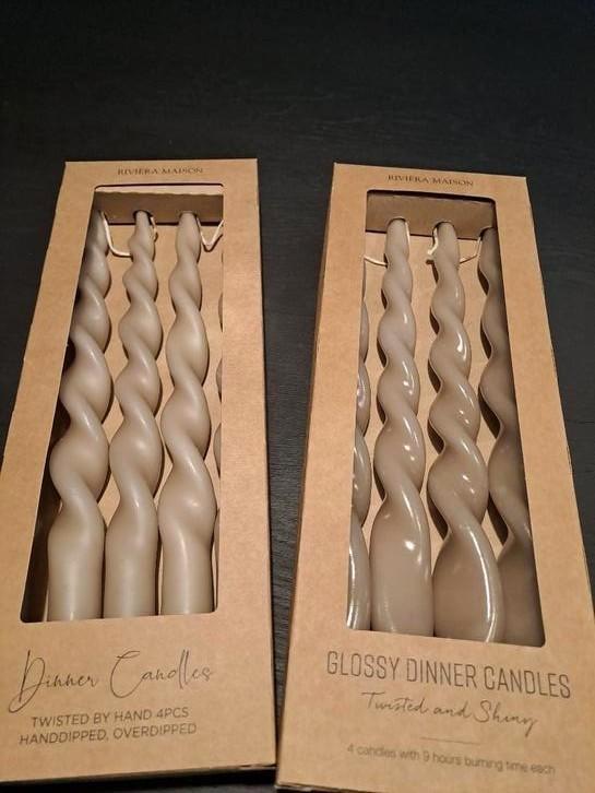 Riviera Maison Twisted Dinner Candles, Huis en Inrichting, Woonaccessoires | Kandelaars en Kaarsen, Nieuw, Kaars, Minder dan 25 cm