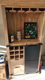 Mangohouten wijnkast, Huis en Inrichting, 5 tot 15 flessen, Ophalen of Verzenden, Zo goed als nieuw, Minder dan 50 cm