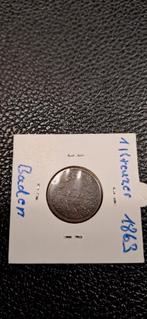 Germaanse staten 1 kreuzer 1863 Baden, Ophalen of Verzenden, Duitsland