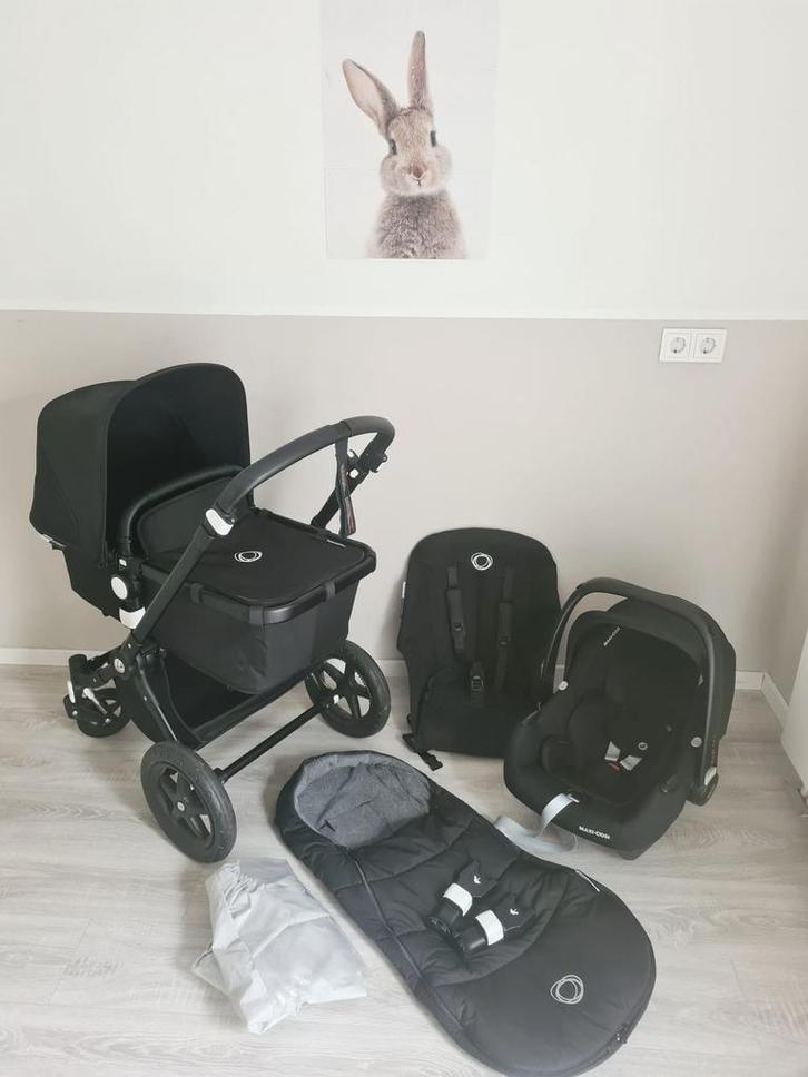Complete set kinderwagen Bugaboo Cameleon all black, Kinderen en Baby's, Kinderwagens en Combinaties, Gebruikt, Combiwagen, Bugaboo