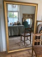 Grote antieke franse spiegel , bladgoud strak model, Ophalen, Rechthoekig